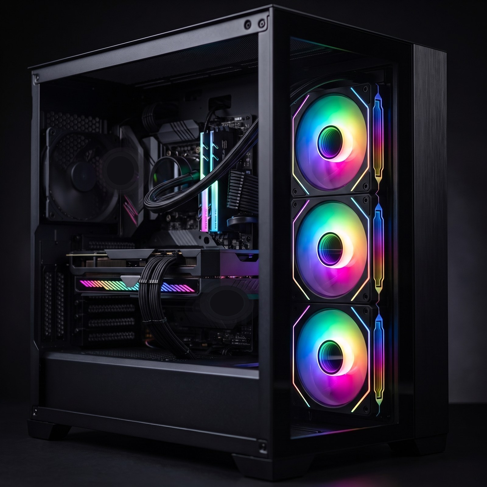 ARGB-Beleuchtung im PC-Innenraum (Rendering)