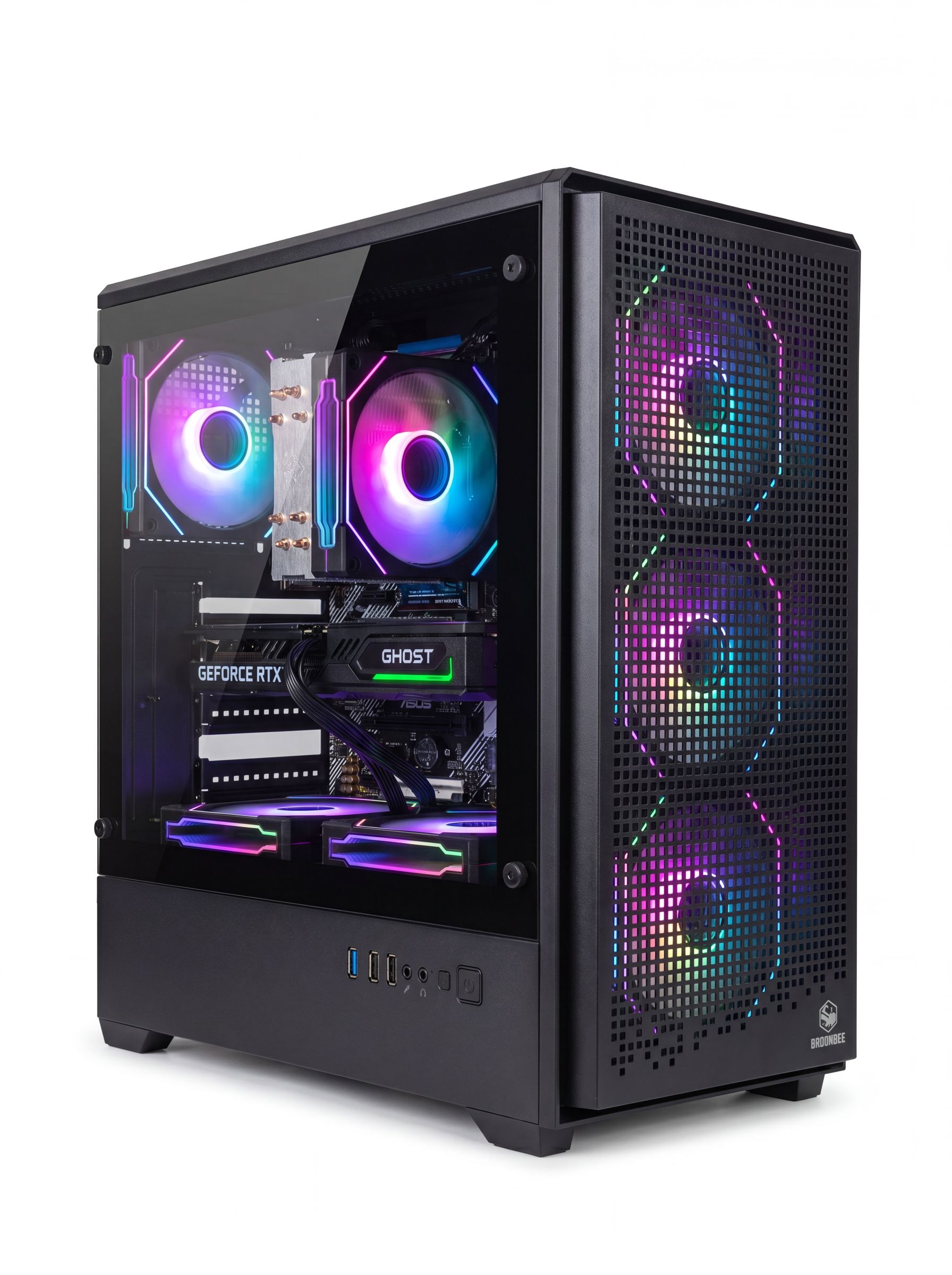 BROONBEE F-034 verbaut in einem Gaming-PC – Originalfoto