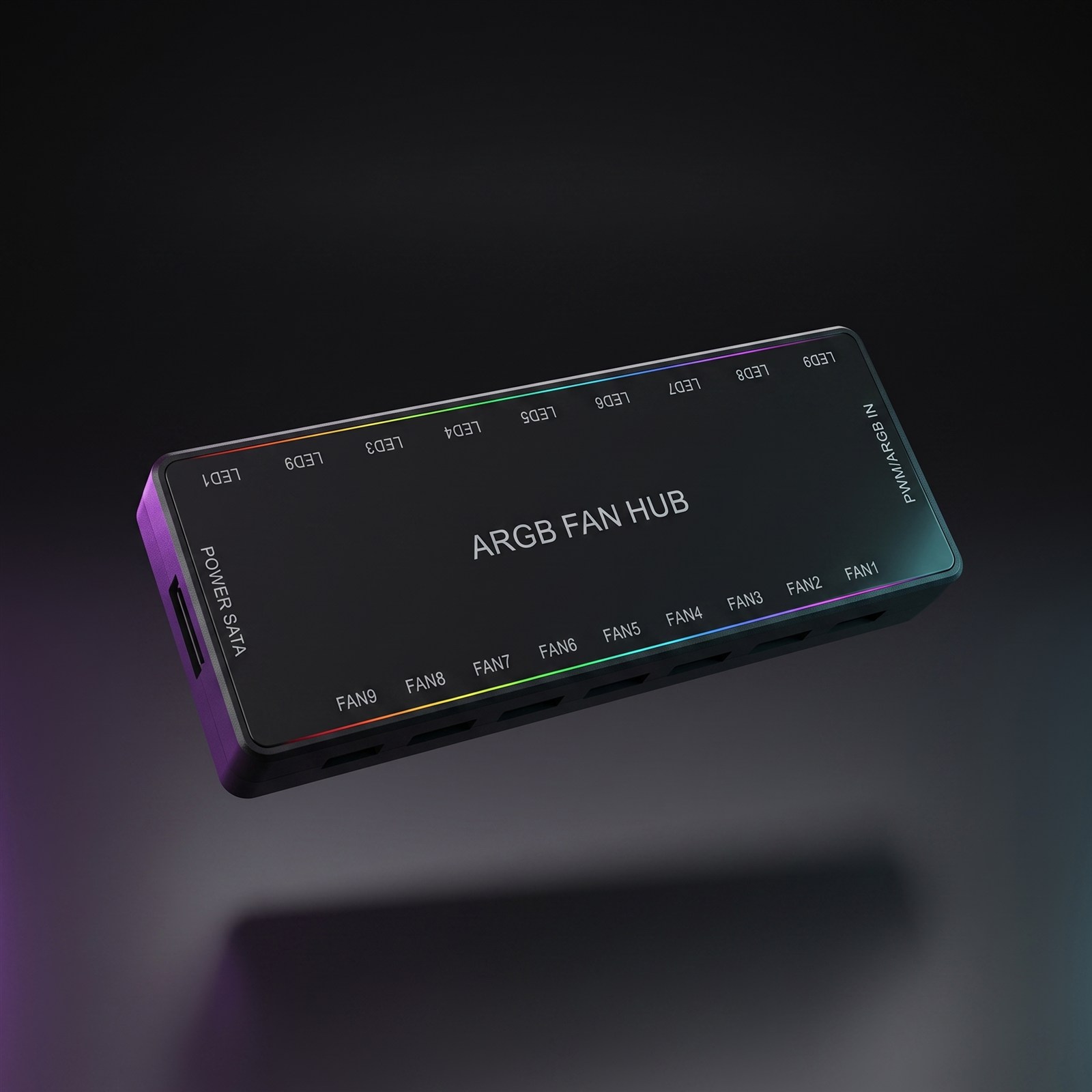 9-Port ARGB Fan Hub mit SATA-Stromversorgung