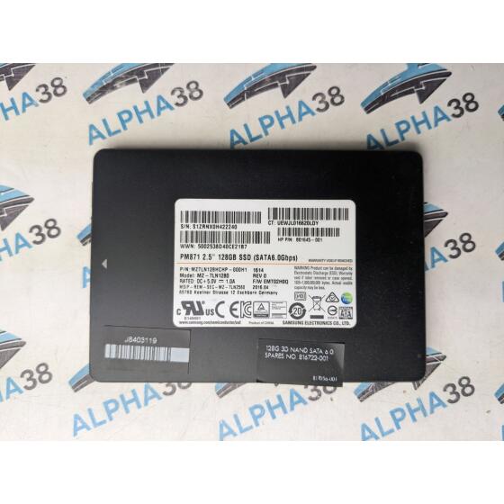 Samsung MZ-7LN1280 128 GB 2.5 PM871 801645-001 HP MZ7LN128HCHP-000H1 Festplatte