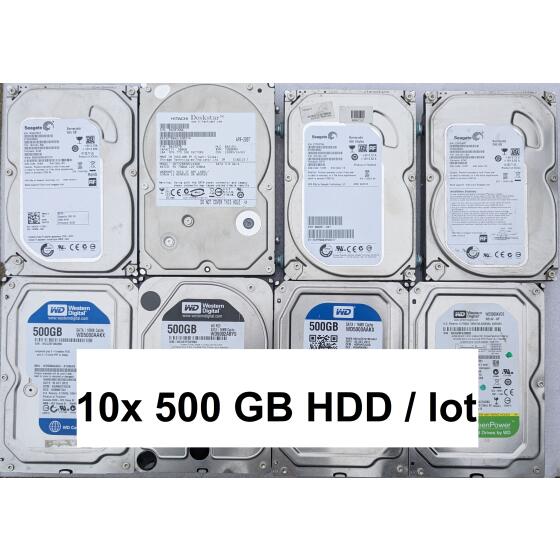HDD 500 GB Gebraucht diverse Marken 10 Stück