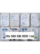 HDD 500 GB Gebraucht diverse Marken 10 Stück