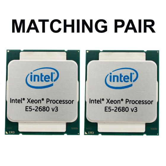 2x INTEL Xeon E5-2680 v3 Matched Pair