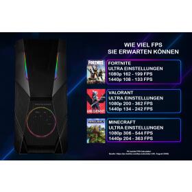 Gaming PC R5 IT-3303 AMD AMD Ryzen 5 5500 32 GB - 1 TB Nvidia GeForce RTX 5060 Luftkühlung RGB Beleuchtung