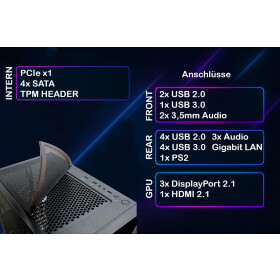 Gaming PC R5 IT-3303 AMD AMD Ryzen 5 5500 32 GB - 1 TB Nvidia GeForce RTX 5060 120mm Wasserkühlung RGB Beleuchtung