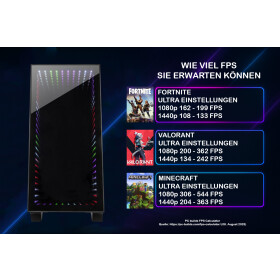 Gaming PC R5 X-608 AMD AMD Ryzen 7 5700X 32 GB - 1 TB Nvidia GeForce RTX 5060 120mm Wasserkühlung RGB Beleuchtung