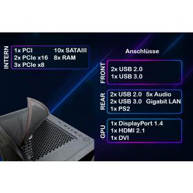 Gaming PC Xeon IT-3303 v4 Intel XEON 14x 3.30 GHz 32 GB - 500 GB NVMe Nvidia GeForce RTX 3050 Luftkühlung RGB Beleuchtung
