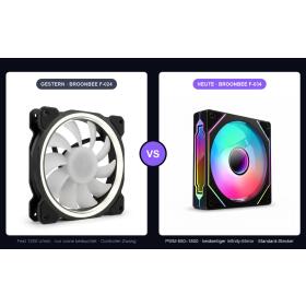 1-10x BROONBEE 120mm ARGB LED Lüfter PWM Gehäuselüfter Set + Hub Schwarz Weiß