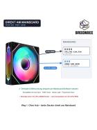 1-10x BROONBEE 120mm ARGB LED Lüfter PWM Gehäuselüfter Set + Hub Schwarz Weiß