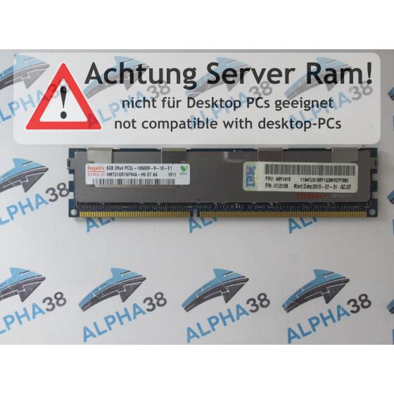 HMT31GR7AFR4A-H9 - Hynix 8 GB DDR3-1333 RDIMM PC3L-10600R 2Rx4
