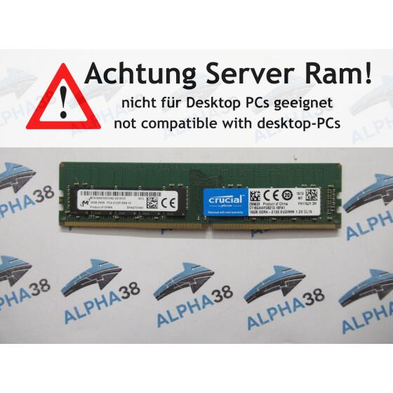 MTA18ASF2G72AZ-2G1 - Micron 16 GB DDR4-2133 UDIMM PC4-17000P-E 2Rx8