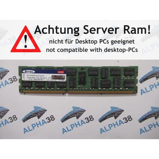 ACT16GHR72U4J1600S - Actica 16 GB DDR3-1600 RDIMM PC3-12800R 2Rx4