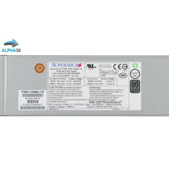 SuperMicro PWS-1K68A-1R 1600W Server Netzteil Power Supply 80 PLUS Titanium