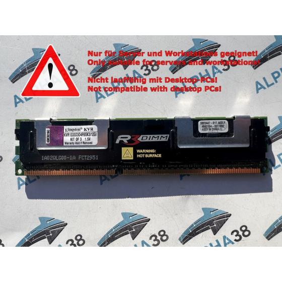 KVR1333D3D4R9SK3/12G - Kingston 4 GB DDR3-1333 RDIMM PC3-10600R