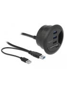 10x DeLockIn-Desk Hub 3 Port USB 3.0 + 2 Slot SD Card Reader