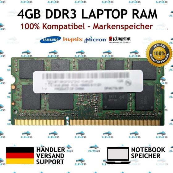 4 GB SO-DIMM DDR3-1600 RAM für Toshiba Portege A30-C Z30-B Z30-C