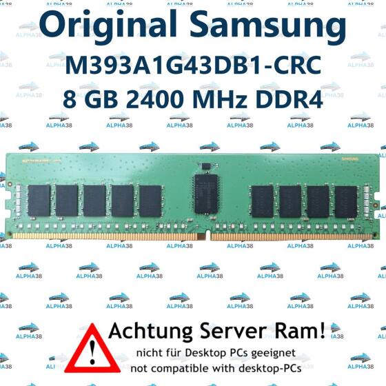 M393A1G43DB1-CRC - Samsung 8 GB DDR4-2400 RDIMM PC4-19200T-R 2Rx8