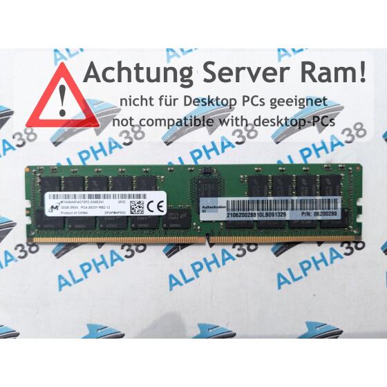 MTA36ASF4G72PZ-2G9 - Micron 32 GB DDR4-2933 RDIMM PC4-23466U-R 2Rx4