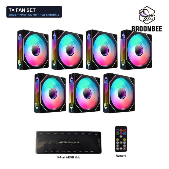 7x Lüfter + 1x Controller